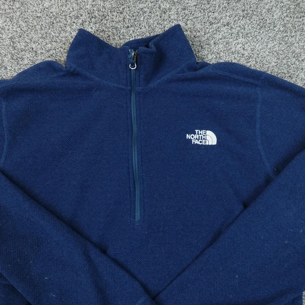 North Face Pullover Mens XL Blue 1/4 Zip Fleece Sweatshirt Sweater Outdoor Hike